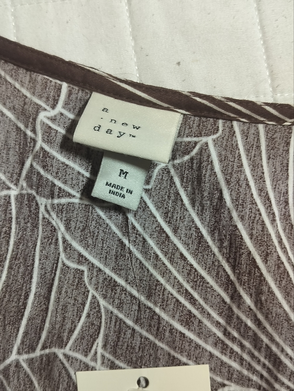 a new day Brown & White Floral V-Neck Tie-Waist Mini Dress - Picture 5 of 5